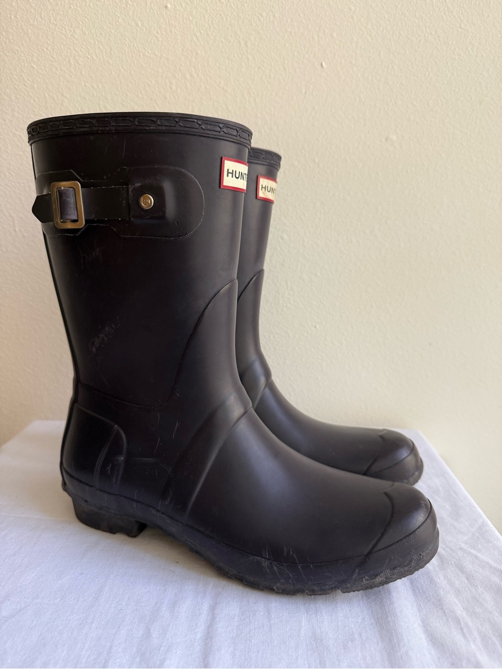 Hunter Original Short Rain Boots Plum Purple Women’s 10 EU 42 Waterproof - Picture 3 of 8